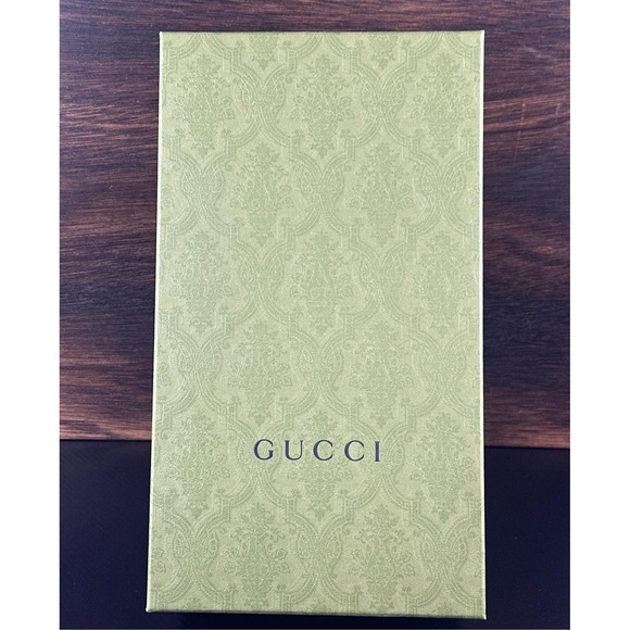 Gucci Green Paisley Embossed Empty Shoe Accessory Storage Box 14.5x8.25x5.25 - Picture 2 of 12